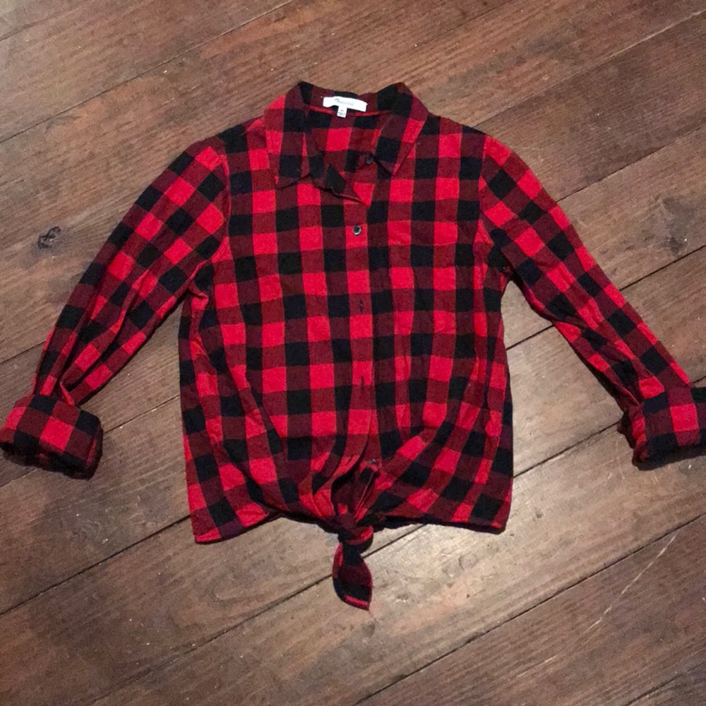 Madewell button down plaid shirt